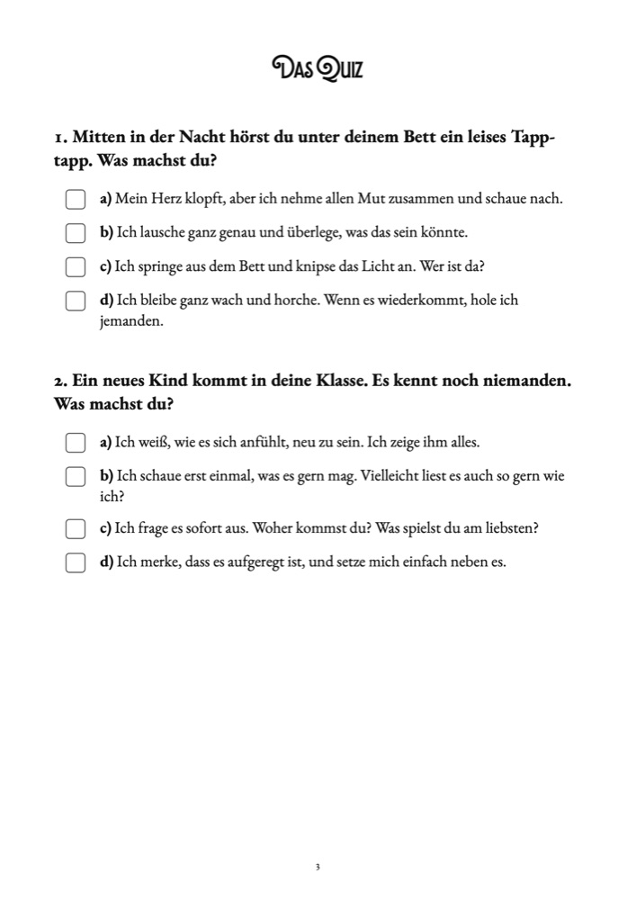 Quizseite aus dem Handbuch der Traumhüter